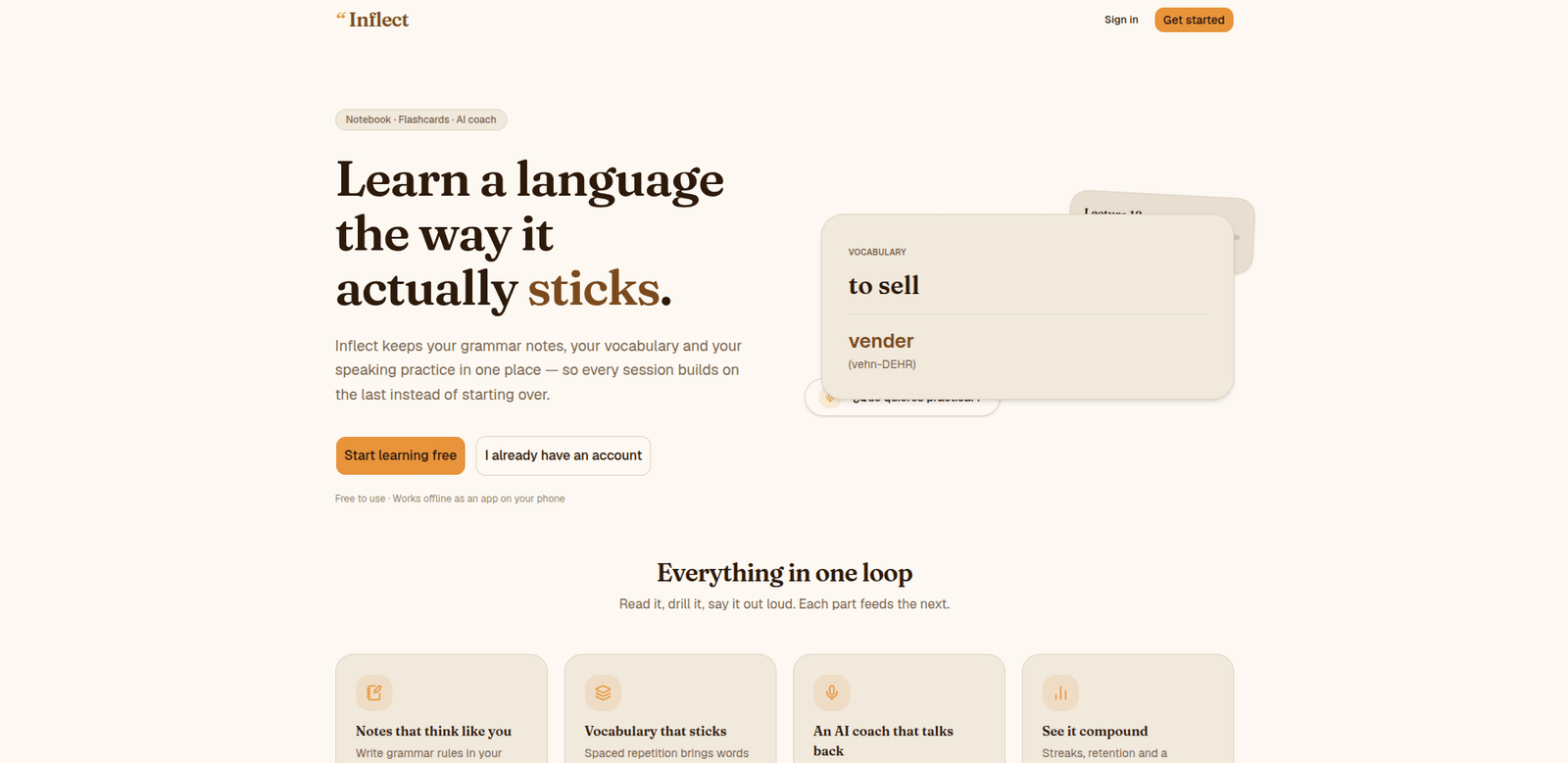 Inflect — AI Language Coach screenshot